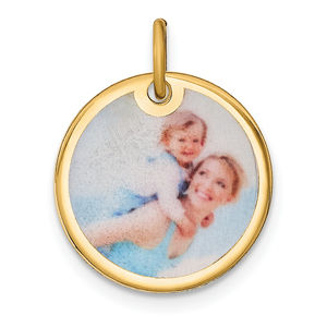 Sterling Silver/Gold-plated Small Picture Jewelry Disc Charm